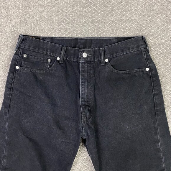 Levi's 505 Regular Leg Fit Straight Jeans Men's 38 x 30 Fit 36.5 x 29 Black 0260 - Picture 2 of 14
